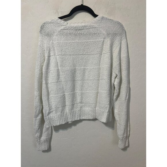 Hollister Sz L White Casual Coastal Beachy Long Sleeve Crew Neck Sweater Lightwe - Picture 6 of 8